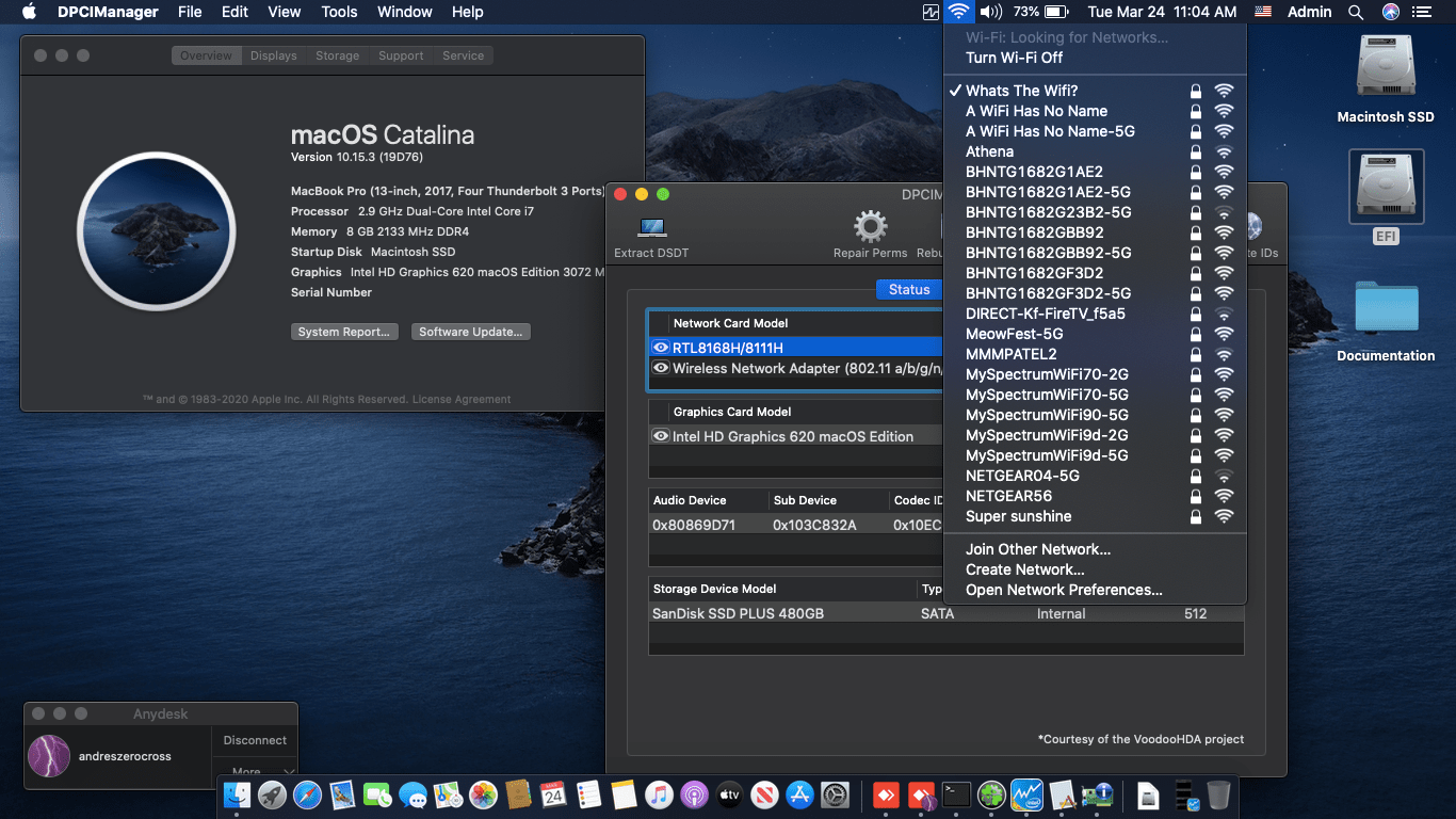 Success Hackintosh macOS Catalina 10.15.3 Build 19D76 at HP Pavilion 15-BS087CL